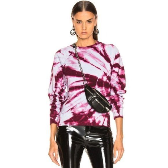 WOMENS PROENZA SCHOULER WHITE LABEL CREWNECK SWEATSHIRT BLUE & BURGUNDY …